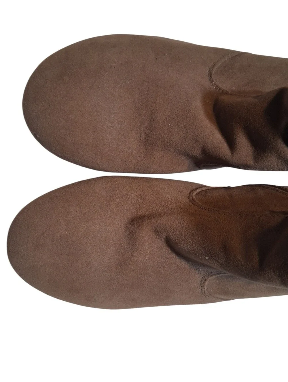 Lane Bryant Brown Faux Suede Block Heel Fall Ankle Boots Size 8W Classic Chic